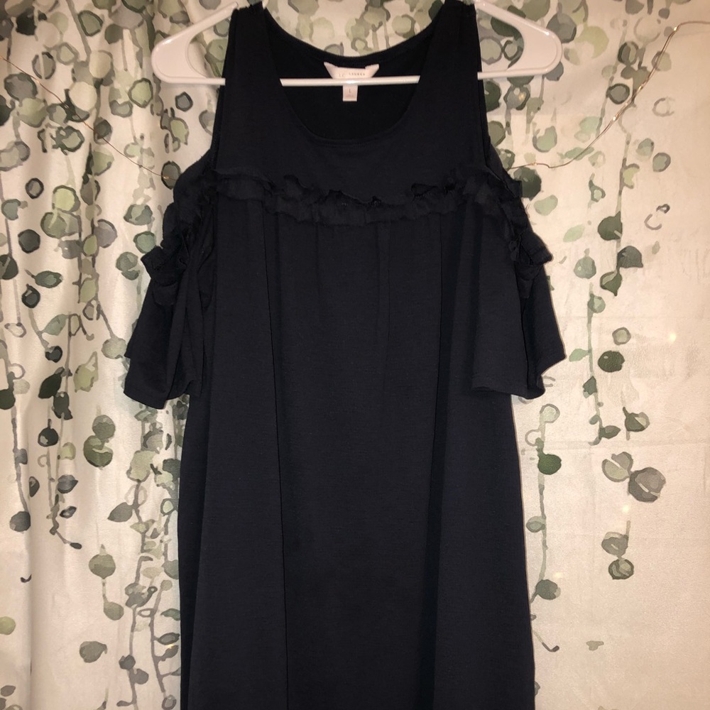 Dulled Blue Cold Shoulder Dress